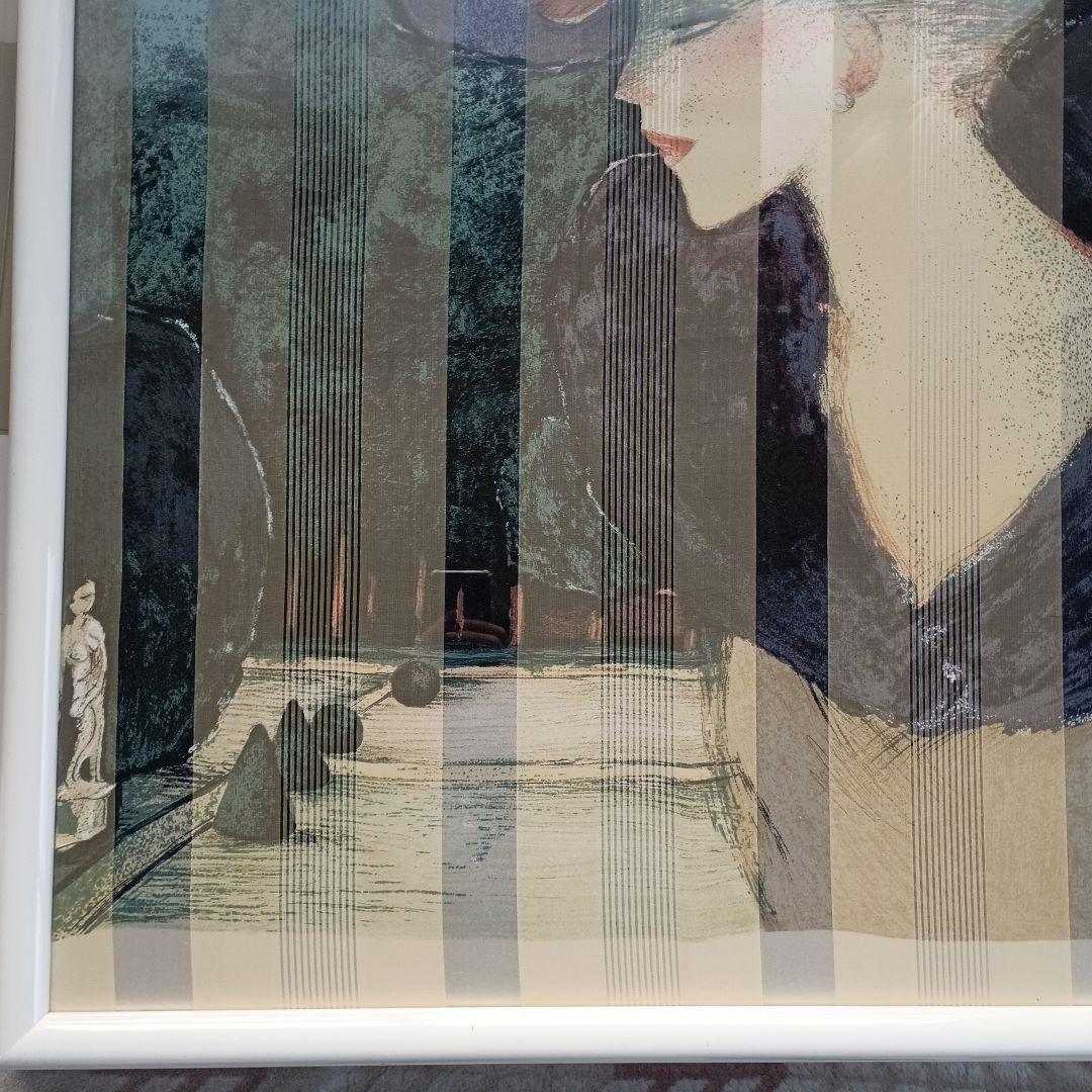 カシニョール「公園のプロフィール」スカーフ　額装