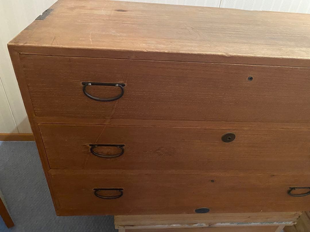 3段桐箪笥　アンティーク　チェスト　和箪笥　古家具