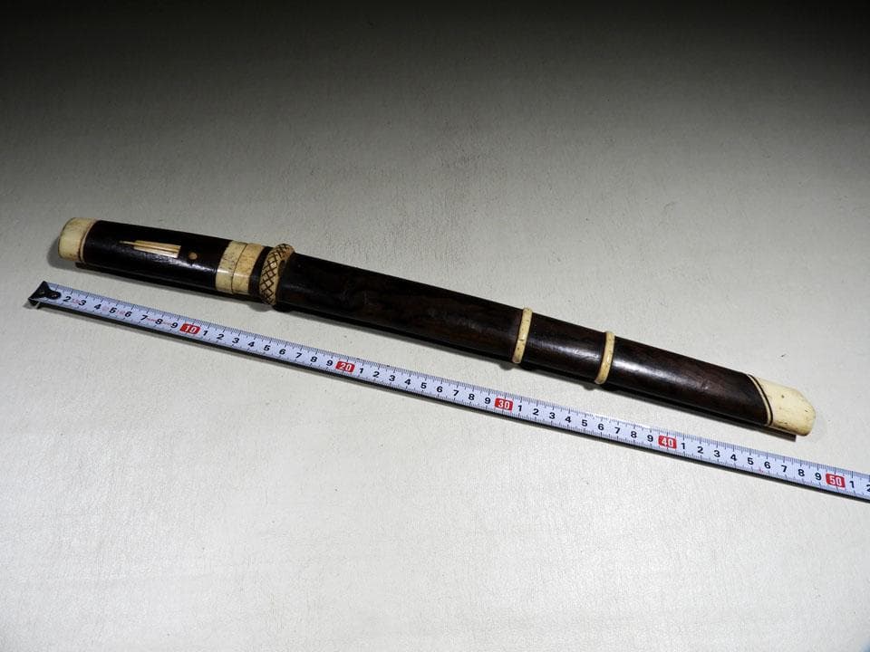 ●現状品 リメイクに 短刀拵え 合口拵 つなぎ入 黒檀 象骨素材 全長49㎝程度