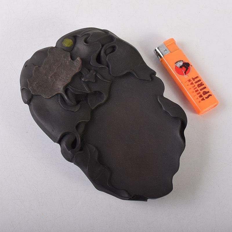 中国　書道具　端渓硯　倣宋　米芾　螽斯瓜瓞硯　箱付　M　8107