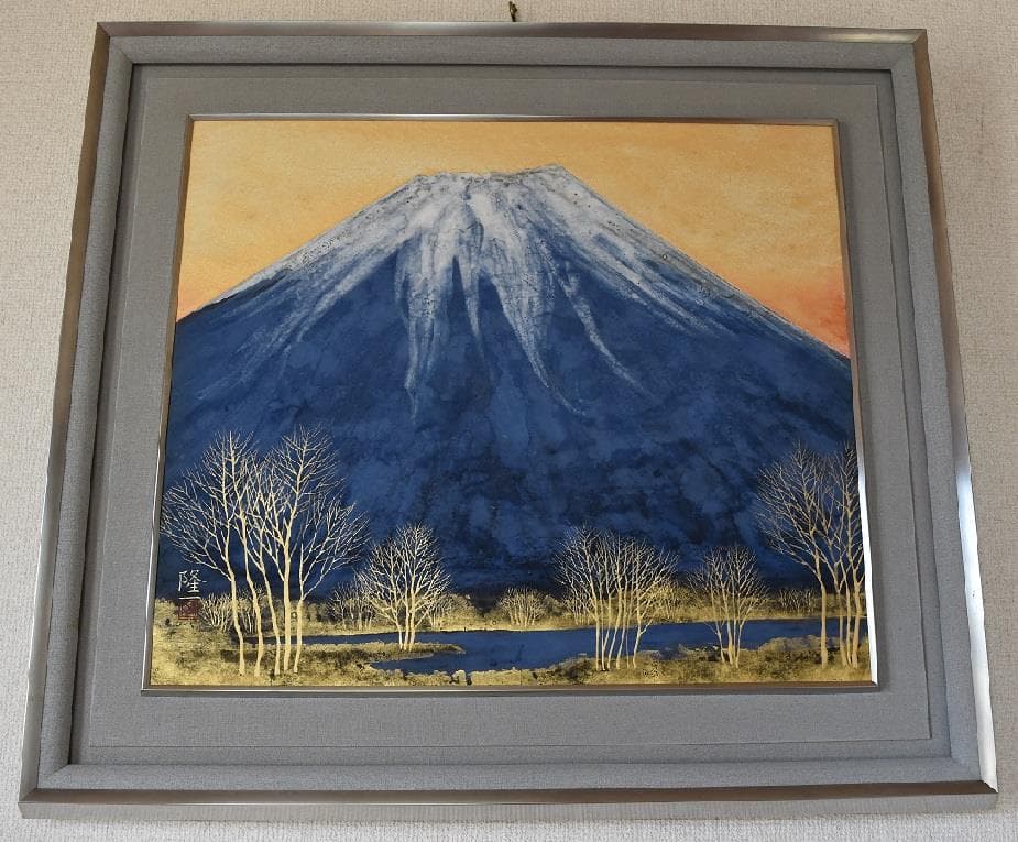 新春・初蔵出しセール・日本画　桝田　隆一画伯　群青富士10号　原画　真作保証