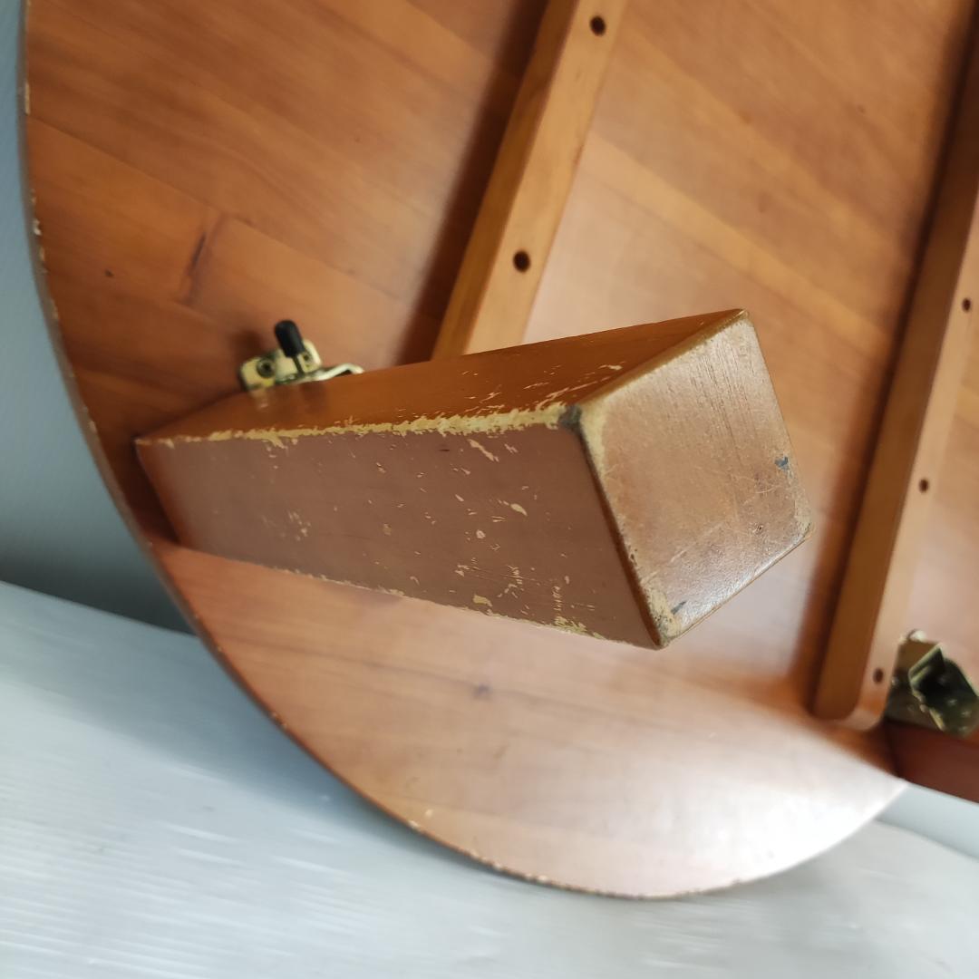 ちゃぶ台　レトロ　木製　円形座卓　茶色　小傷あり