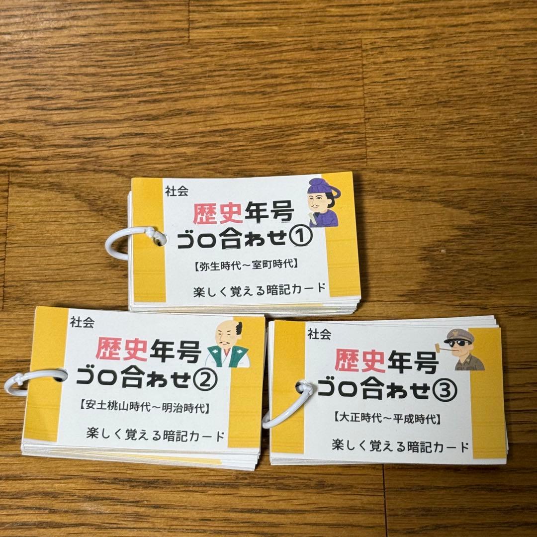 中学受験対策　社会の地理、歴史、公民　基礎暗記カードセット　中学入試　テスト対策