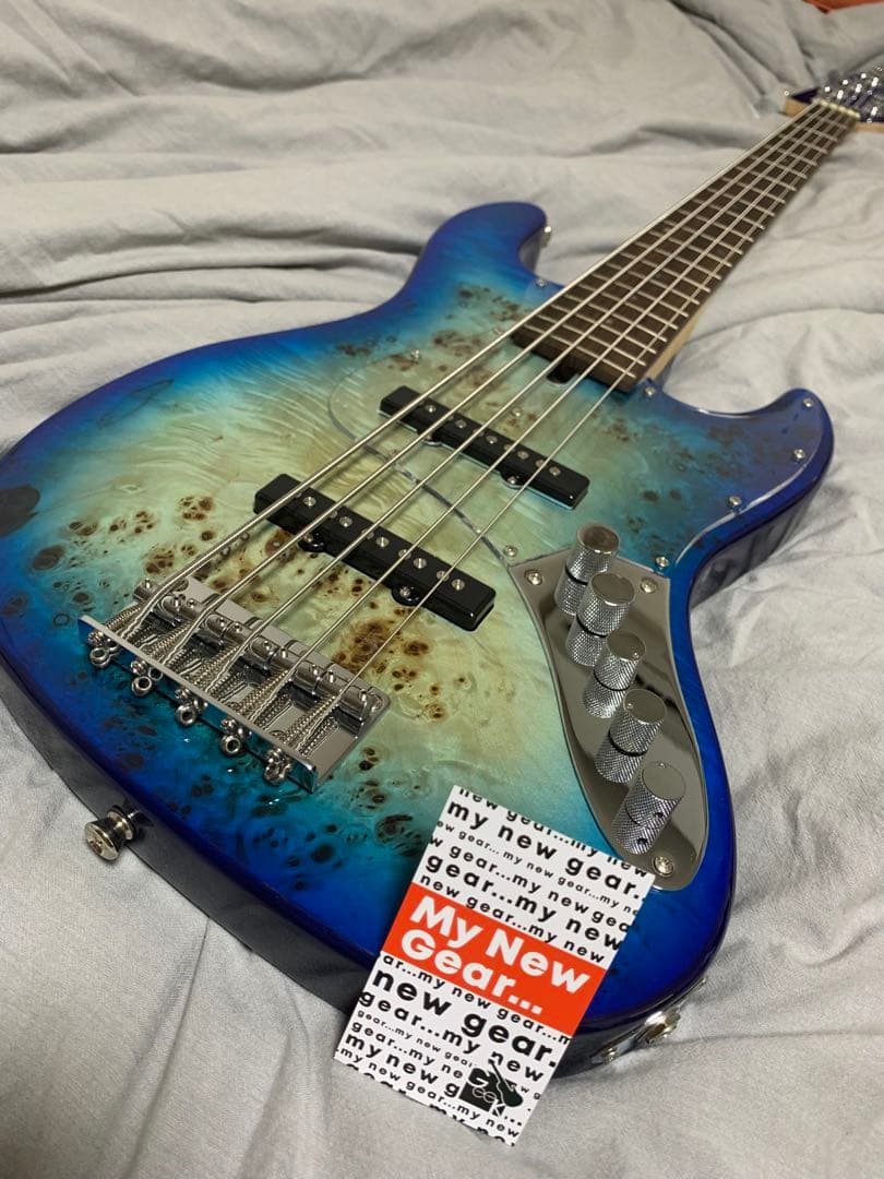 Bacchus WJB5-BP/Act BL-B 5弦ベース　ブルーバースト