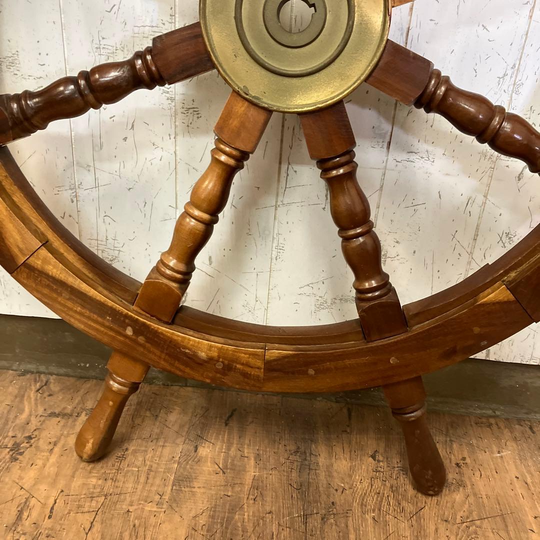 A-1 木製 船の舵輪 8本ハンドル マリンインテリア 操舵輪 ラット ハンドル