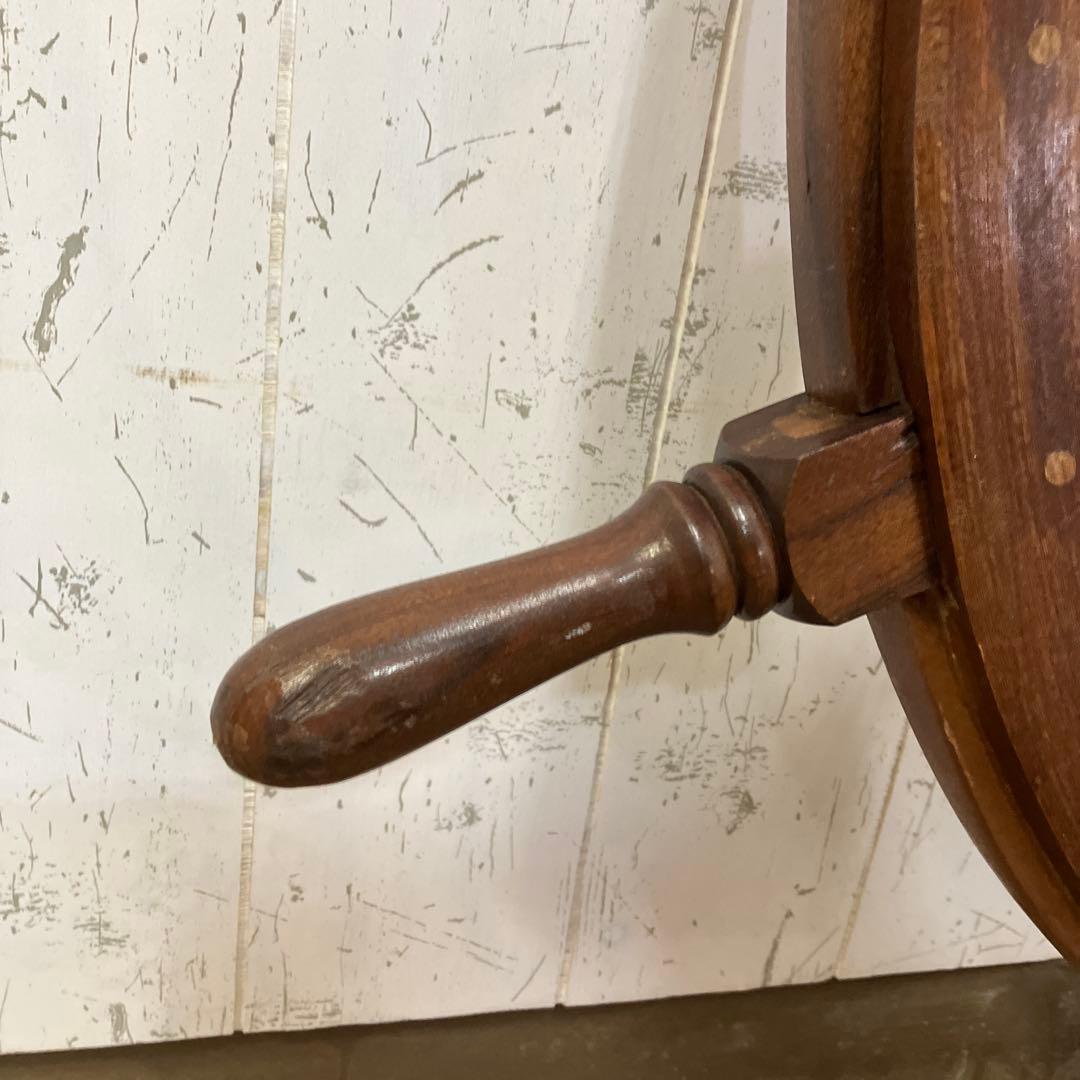 A-1 木製 船の舵輪 8本ハンドル マリンインテリア 操舵輪 ラット ハンドル