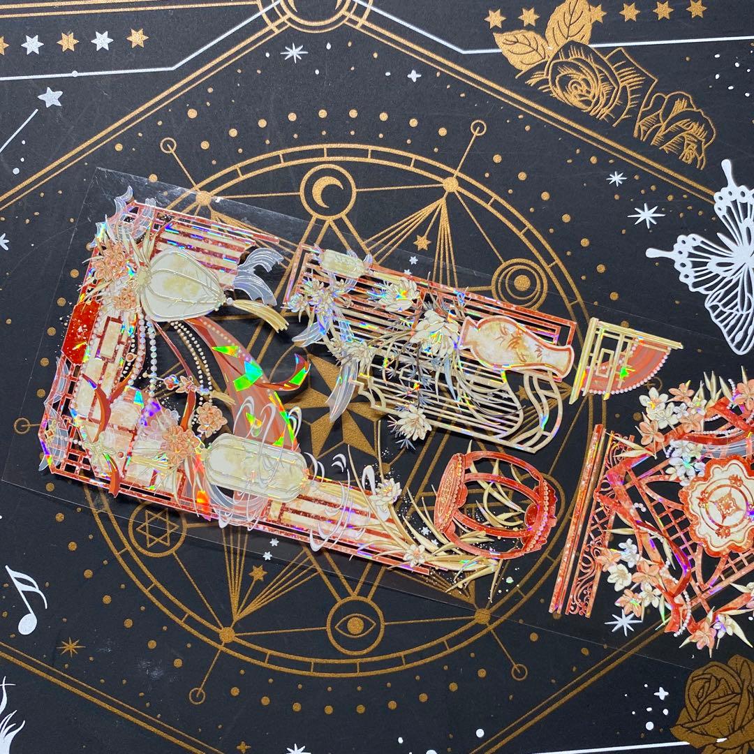 【9170】海外　マステ　中古巻　貝殻光マスキングテープ　古風　装飾背景系