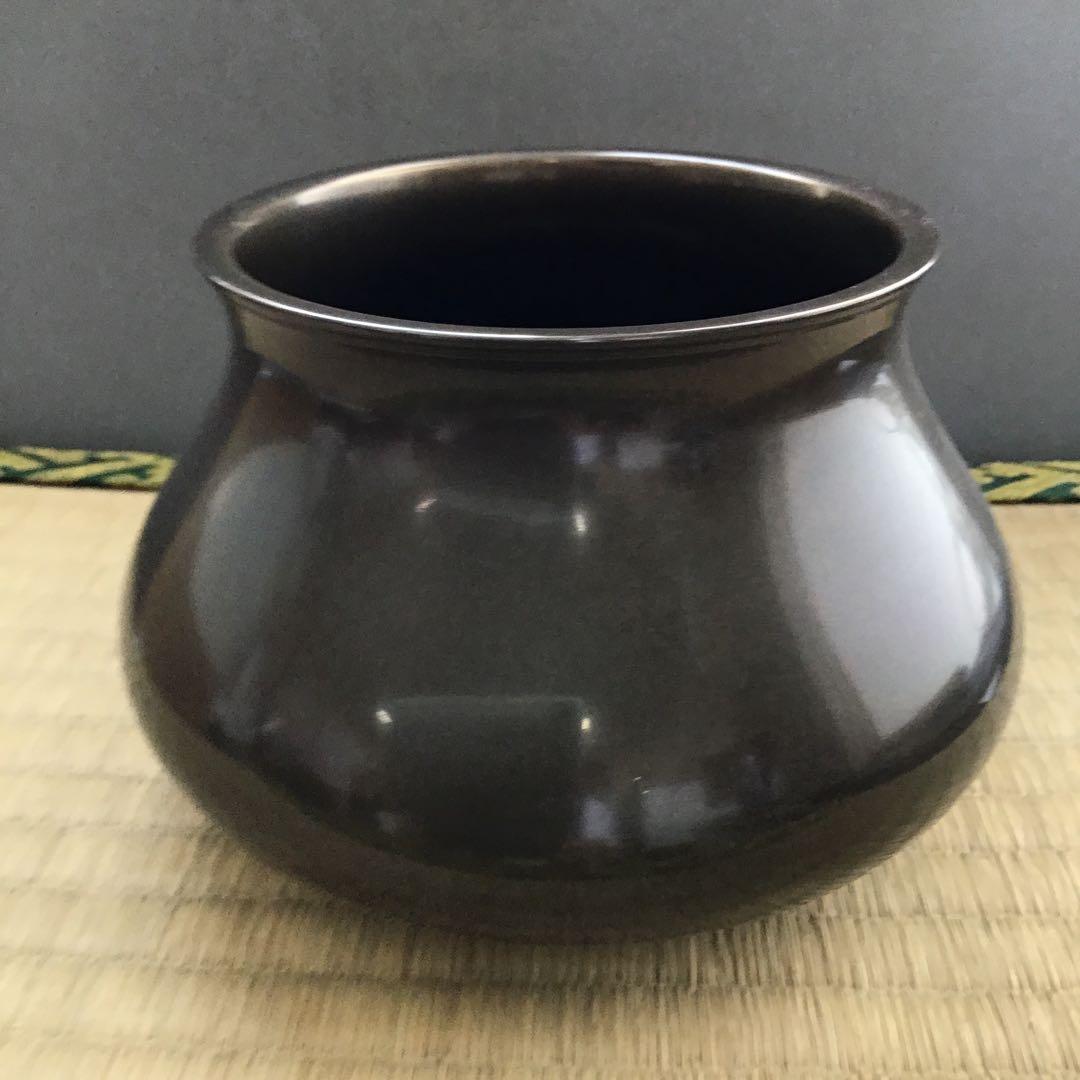 茶道具　唐銅餌畚建水　十三代五良三郎作　妙玄斎書付　栞　共箱　紙箱　S132KS