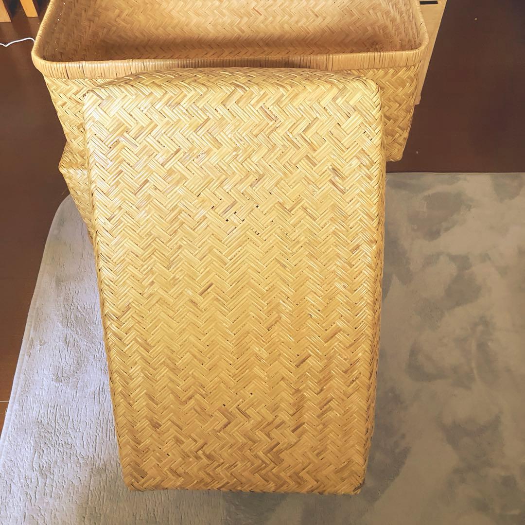 昭和レトロ 中サイズ 行李 クリーニング済み 収納 籠 美品 ②