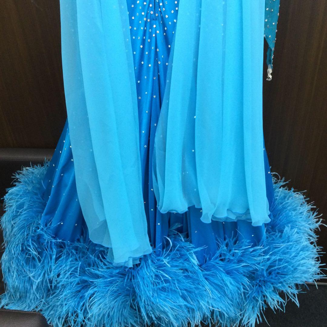 社交ダンス ワンピースドレス 7〜9号位 フェザー