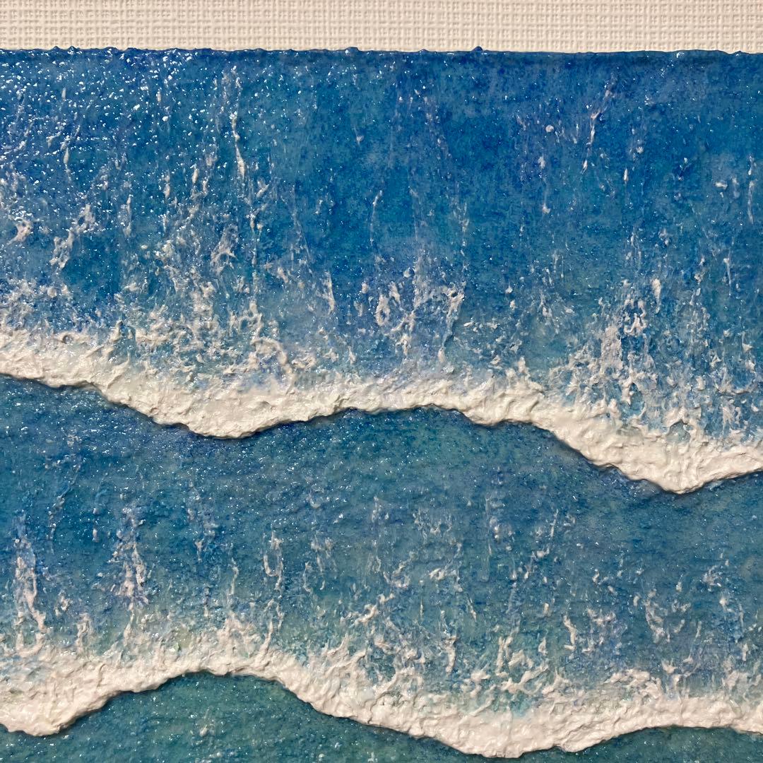 絵画　アクリル画　原画　海　癒し　風景画　テクスチャーアート　一点物　Ｓ.Ｉ
