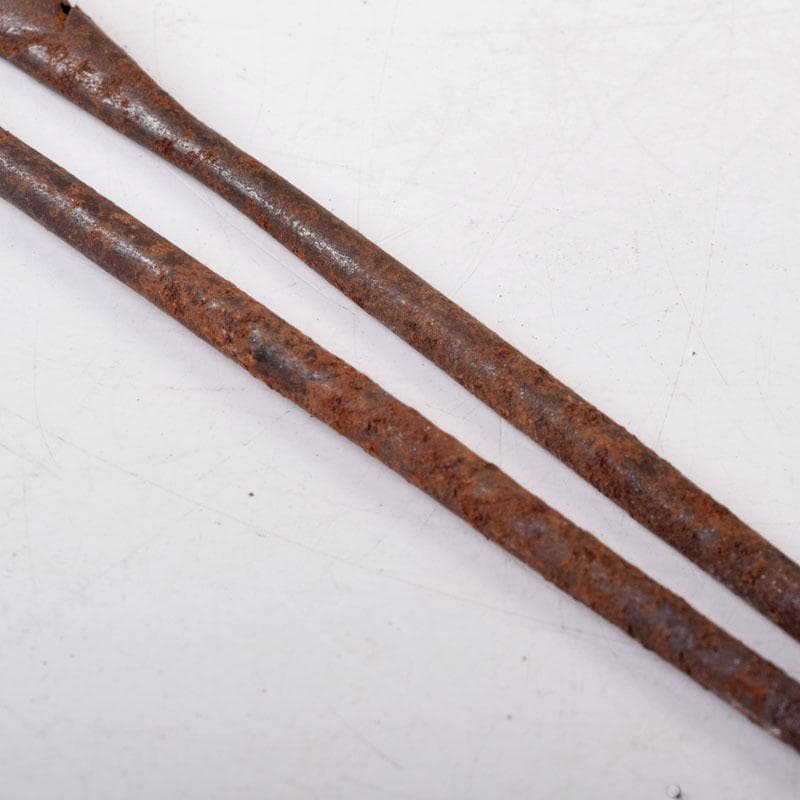 茶道具　鋳物師　金岡宗幸作　古鉄　火箸　共箱　C　R7754