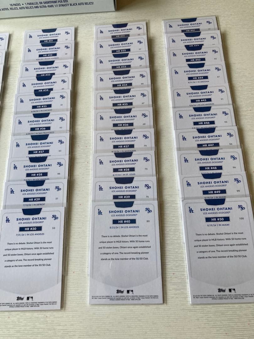 ☆コンプリートセット☆ 大谷翔平選手 50-50達成記念カードTopps全100