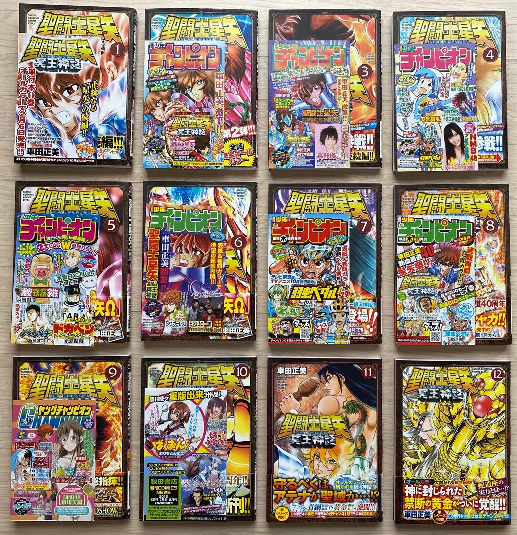 聖闘士星矢冥王神話全巻(1〜16巻・全初版・10巻までチラシ付き)