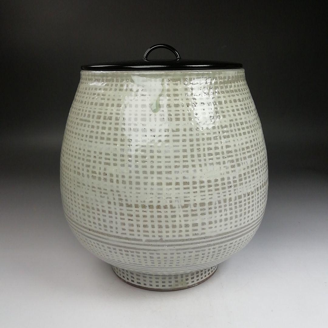 Ｗ１５１　水指　『阿漕焼』『三島芋頭　水指』『福森比路志』　共箱　茶道具