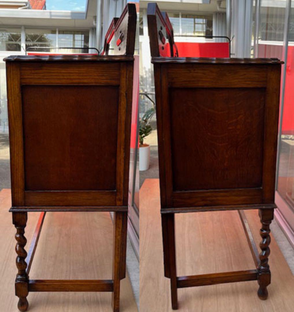 イギリス　アンティーク　キャビネット　ミラーバックサイドボード　ヴィンテージ