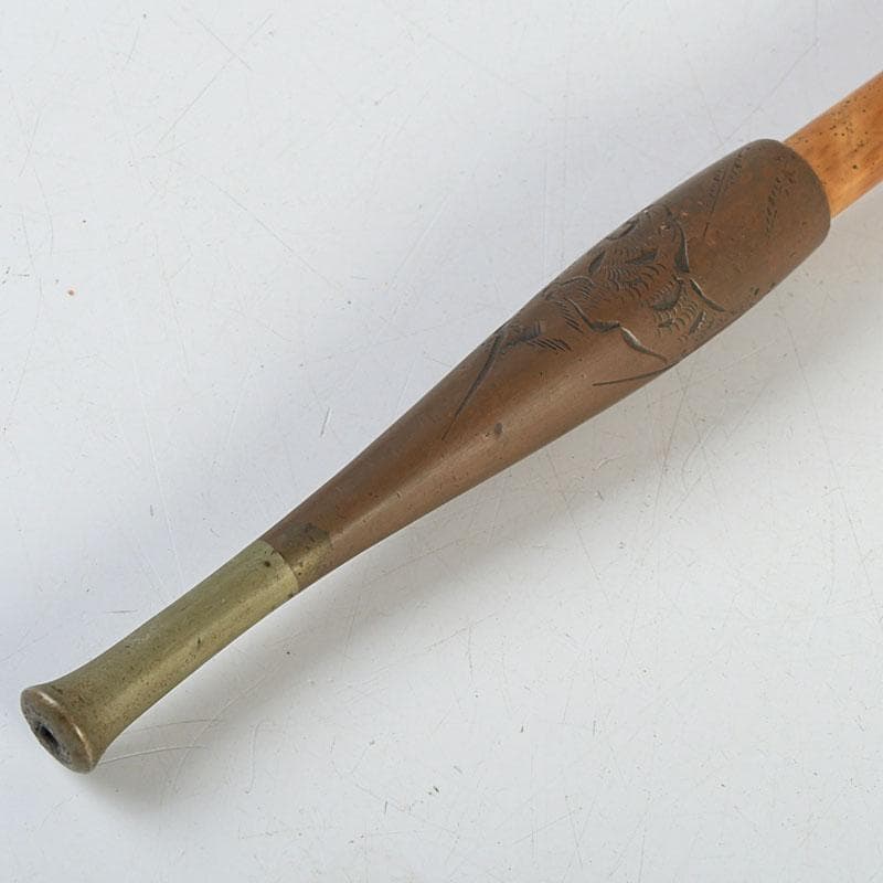 時代提げ物　喫煙具　銅製　村田銘刻印　煙管　キセル　N　9413