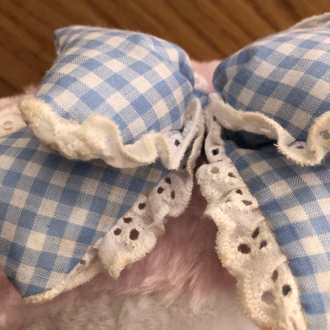 マイメロディ　ぬいぐるみ おめかしシリーズ　水色ギンガムチェック　タグ付き