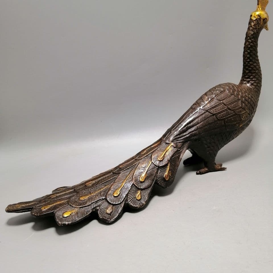 銅製 美しい孔雀 リビング 玄関 お茶台 机 本棚 装飾品 工芸品 置物