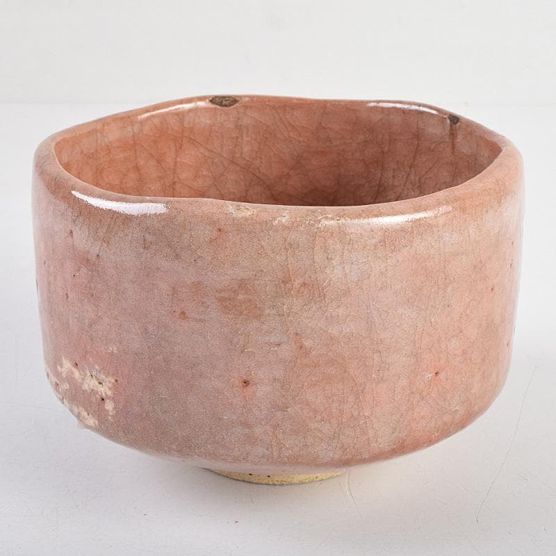 茶道具　十二代楽吉佐衛門　弘入作　立鶴絵付　赤楽茶碗　書付箱　M　R9346