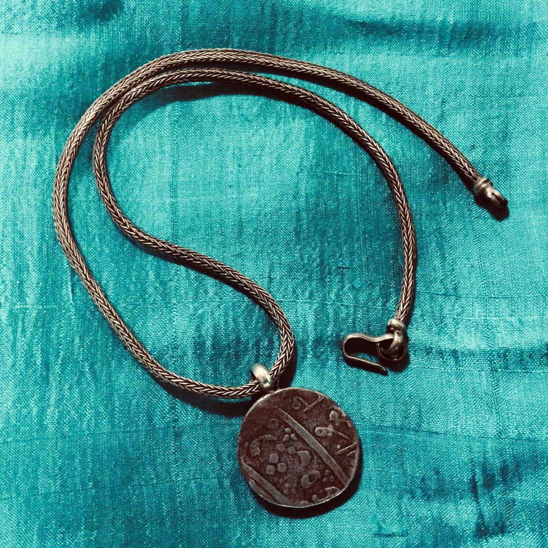 【かっこいいビンテージ】 シルバーチョーカーMe&Ro風/首周り37.5cm