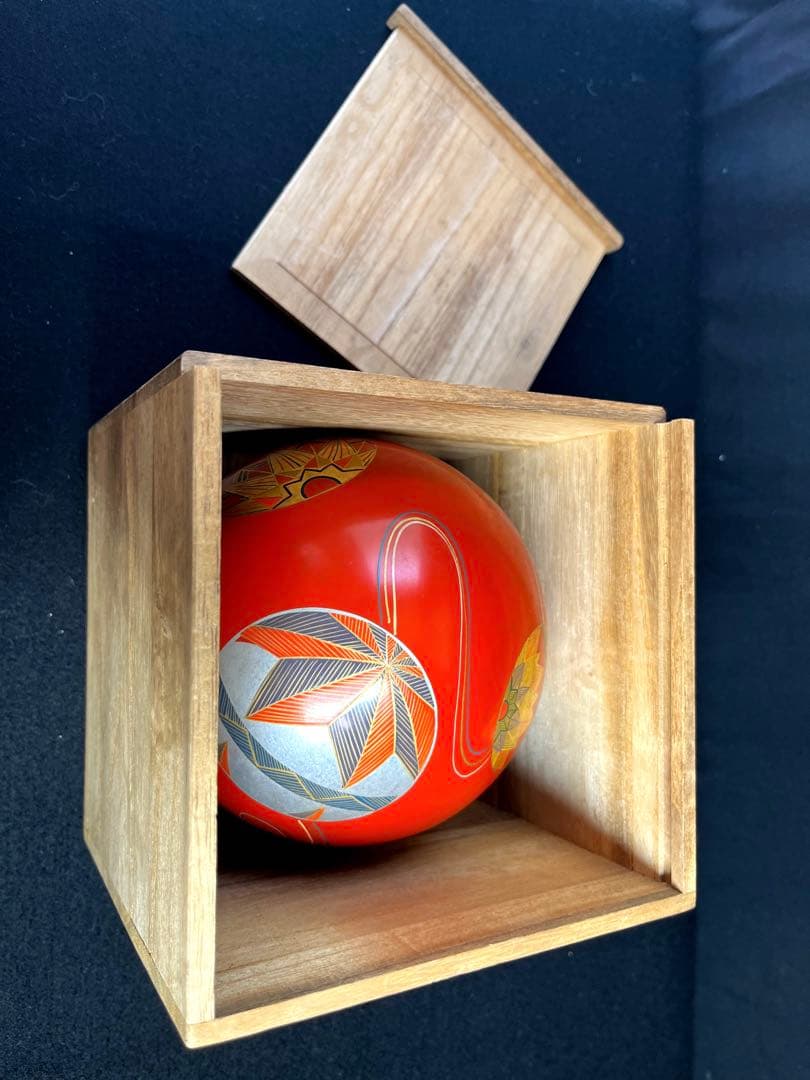 棗『手まり棗』銘々皿×5客セット漆器 天然木製 長期保管品 共箱　茶道具　古道具