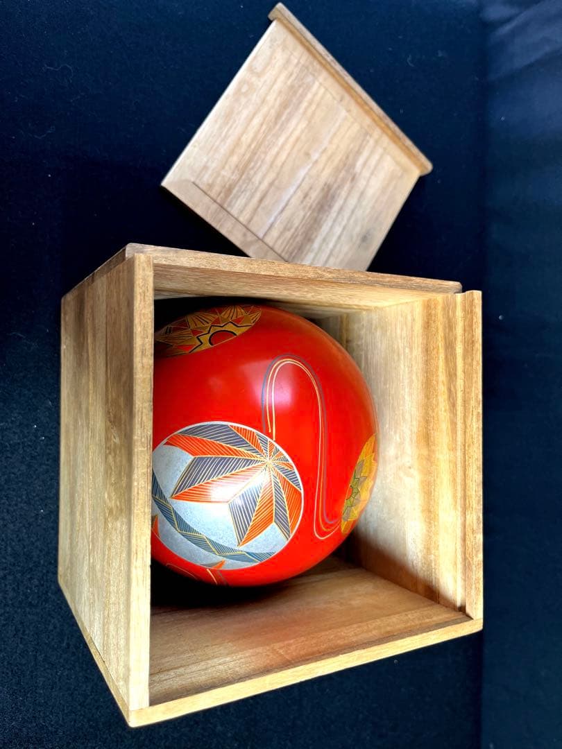 棗『手まり棗』銘々皿×5客セット漆器 天然木製 長期保管品 共箱　茶道具　古道具