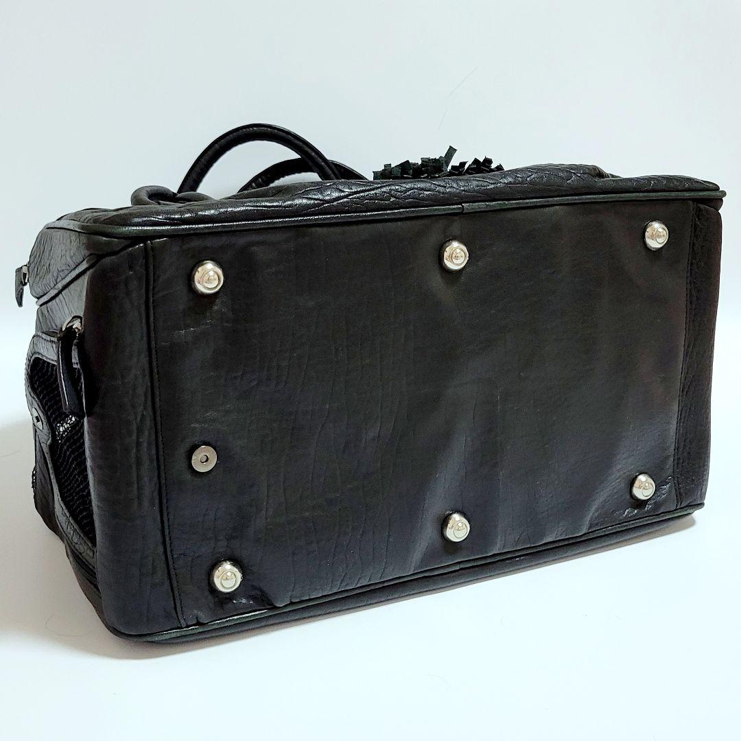 【Lucy's Luxuries】レザーキャリーバッグ ブラック ユニセックス