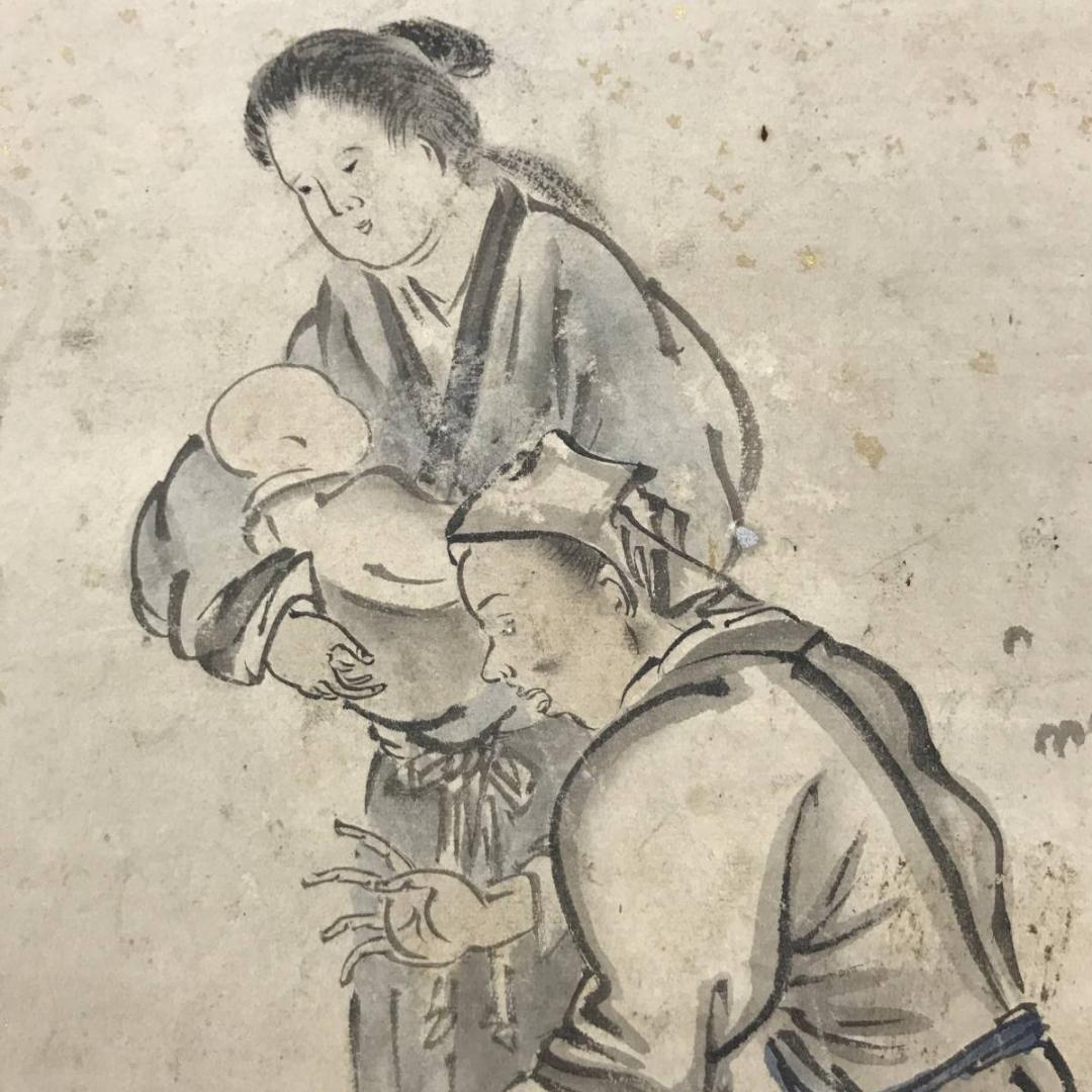 作者不詳/山水人物図/山水図/人物図/掛軸/名家伝来/AC-416