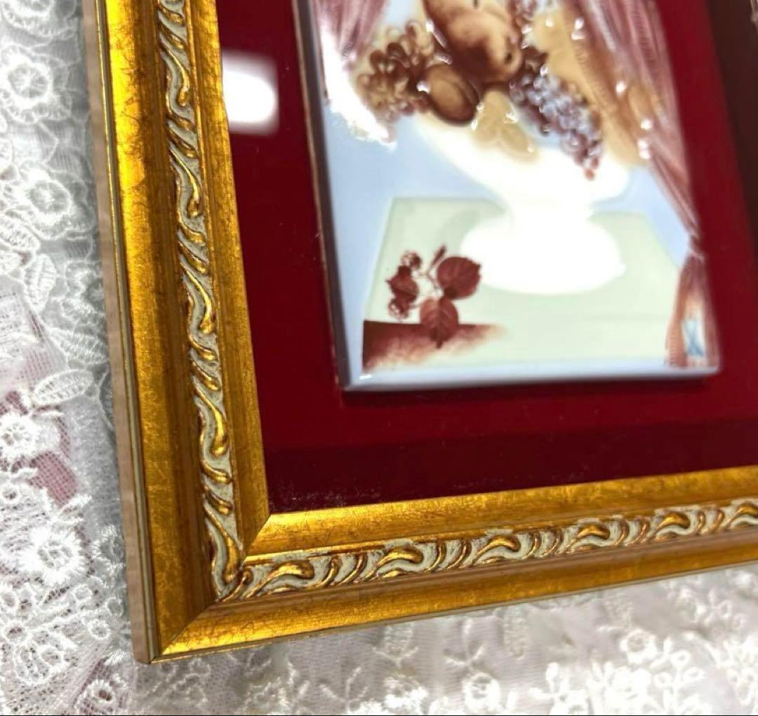 ★マイセン★陶板★フルーツ8.5㎝★新品未使用★一級品★【額装品17.5㎝】★