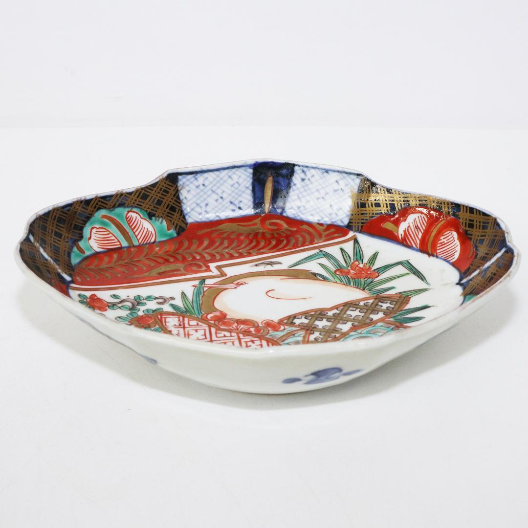 染付 色絵錦手 古伊万里　菱形皿 花鳥 金襴手　②