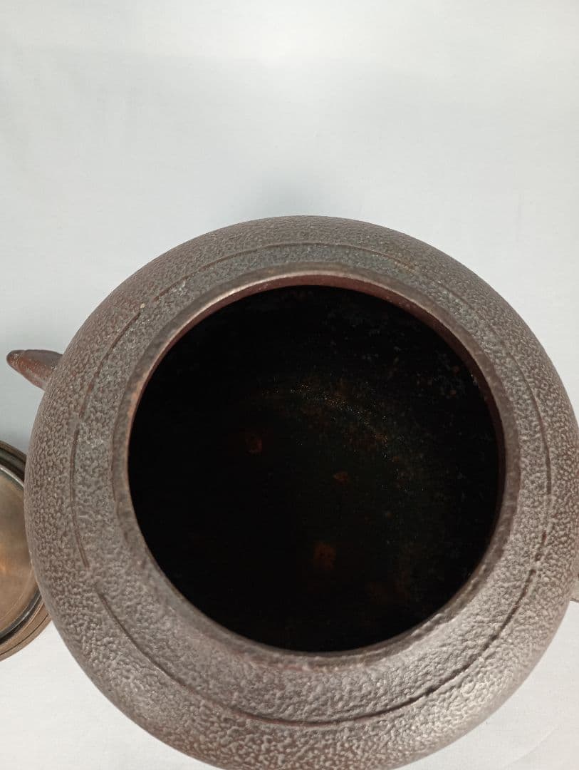 【茶道具】真形羽釜　菊池政光造　茶釜　釜367