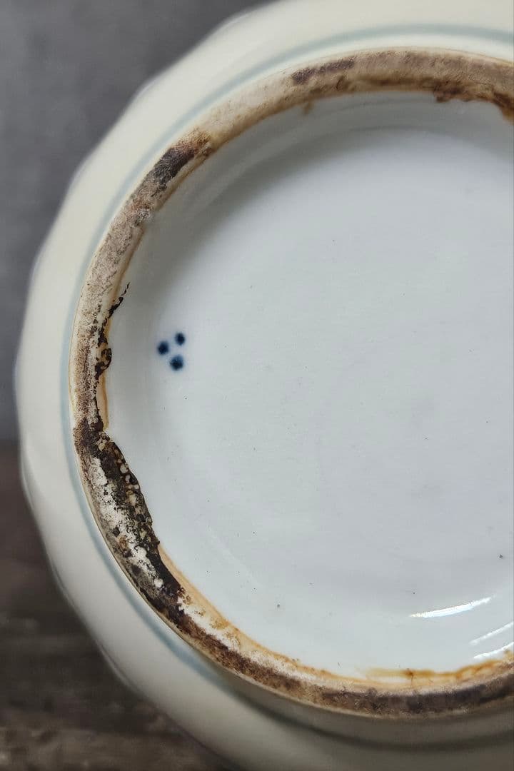 19世紀　欧州アンティーク　オランダ　 デルフト　古伊万里写　山水に花図　乳瓶