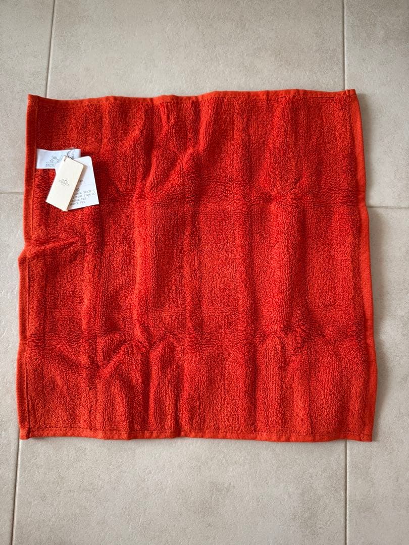 『箱無し』⭐︎未使用⭐︎HERMES タオルハンカチ2枚セット オレンジ クリーム