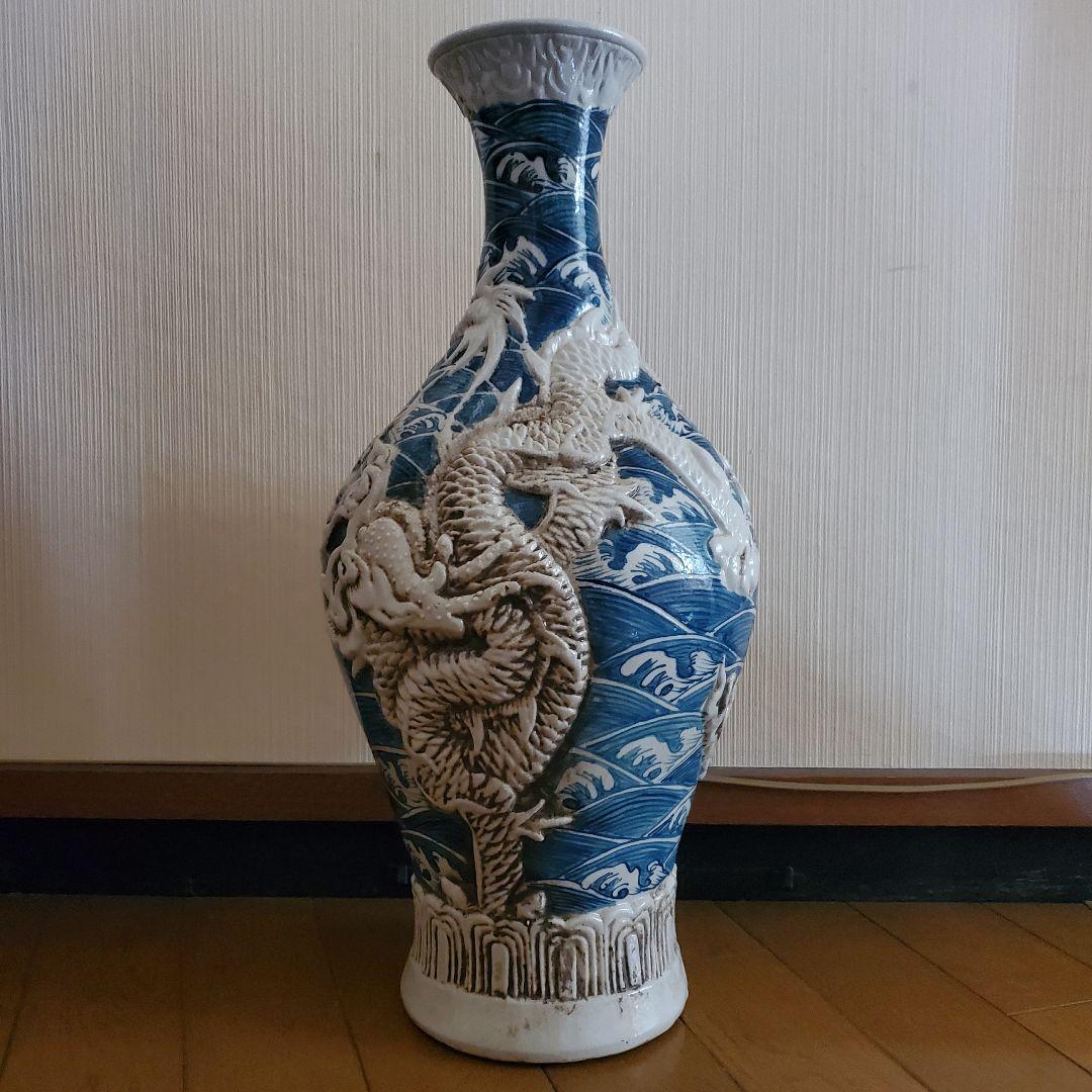 中国古玩　大清乾隆年製　龍紋様　花瓶