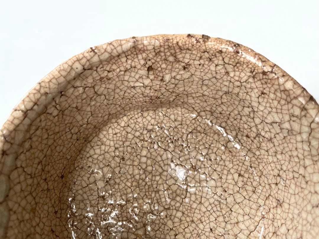 骨董　アンティーク　古萩　萩焼茶碗　久田宗也書付　銘閑庭　書付箱　共箱