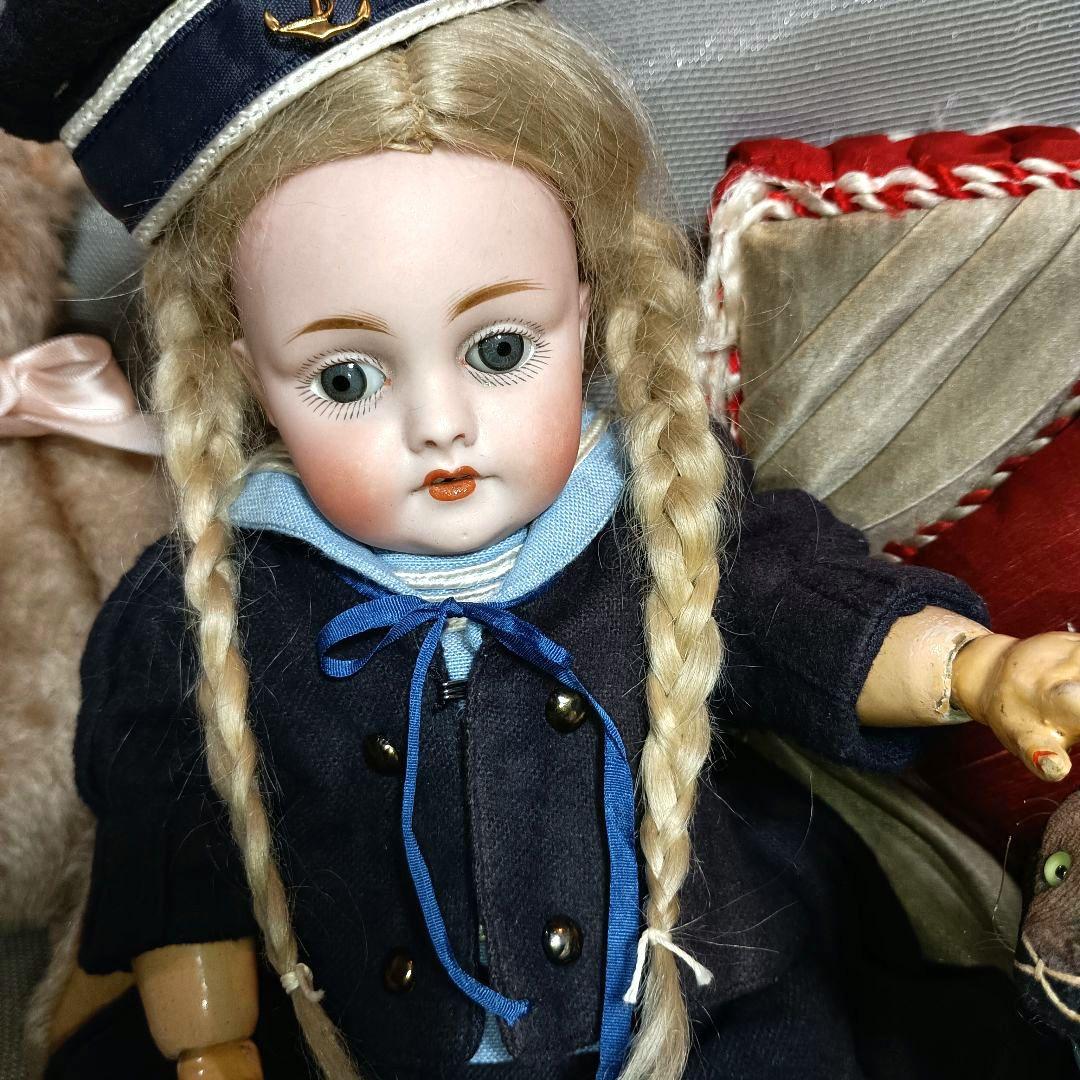 K3⭐アンティークドール　ケストナー143 　セーラー服の小さなお嬢さん