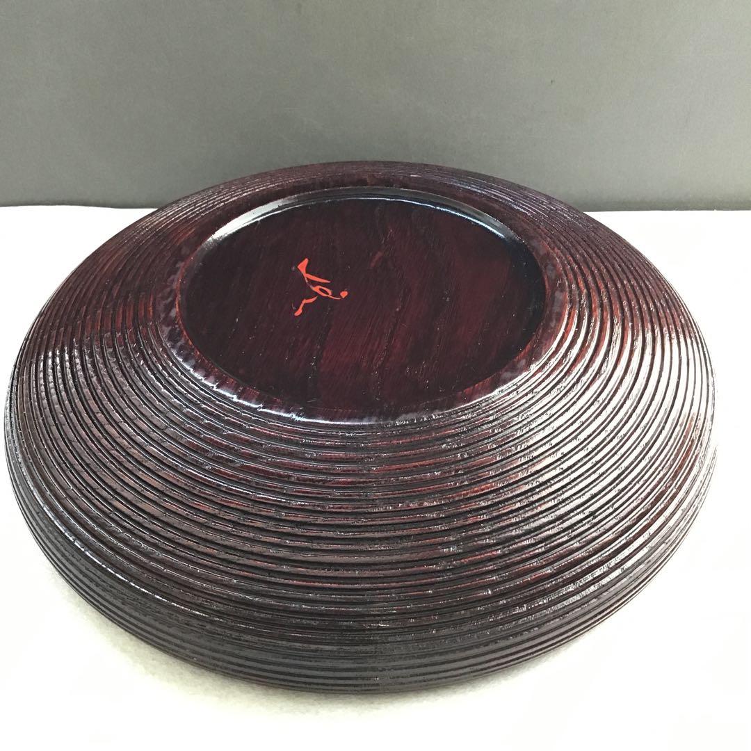 茶道具　樺溜塗糸目菓子器　塗師　堅地屋清兵衛作　堅清印　楽只斎好　共箱　S3KK