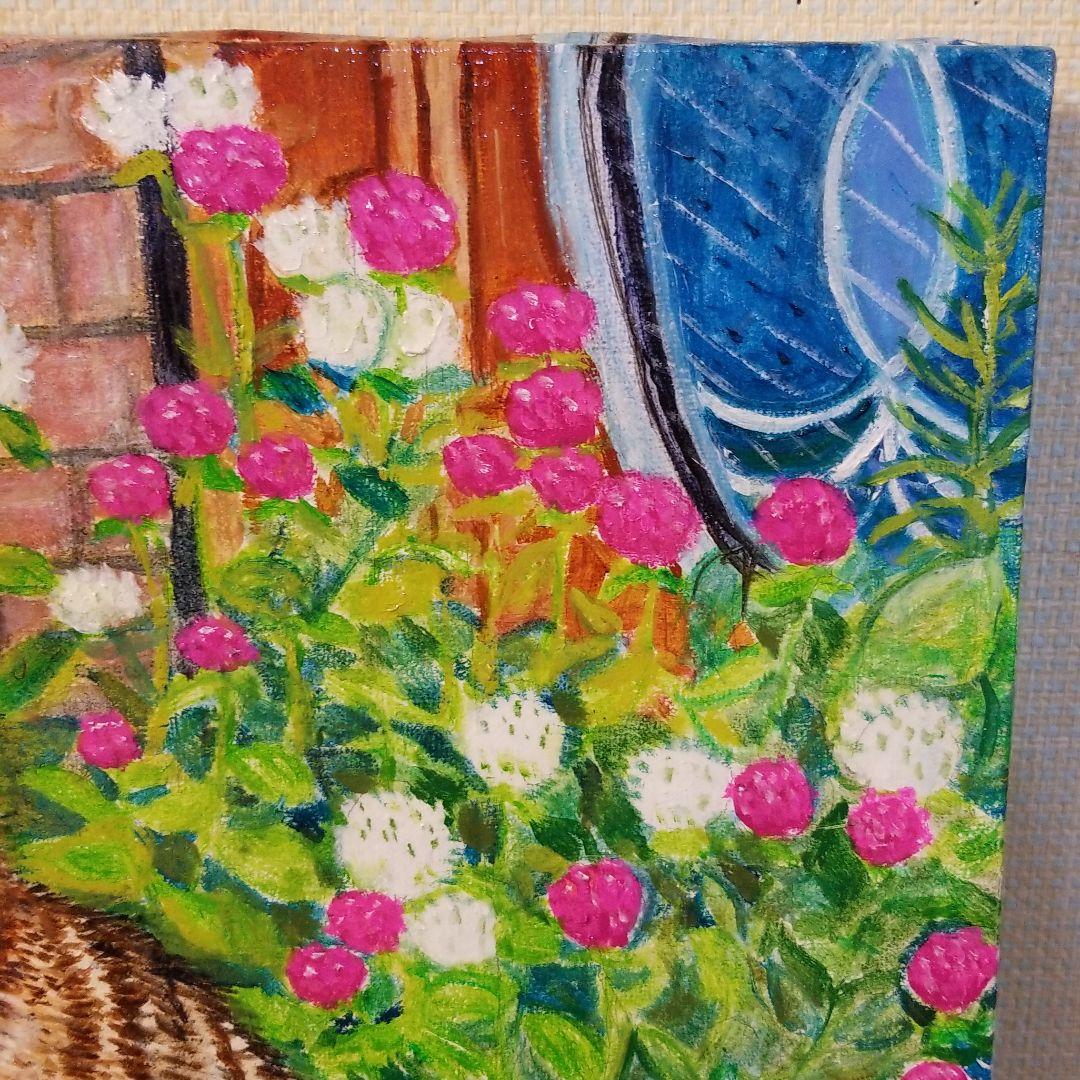 油絵　midori　　お出迎えするしおちゃん