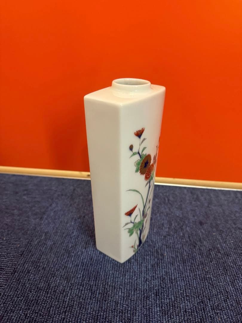 2014 深川製磁　染錦菊　壁掛け　花瓶