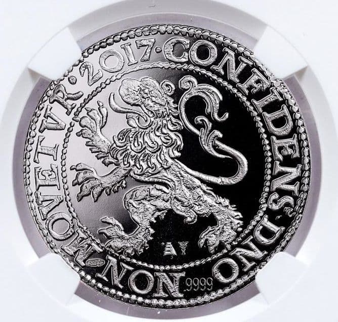 2017年 オランダ ライオンダラー 1オンス銀メダル PF70 特別ラベル