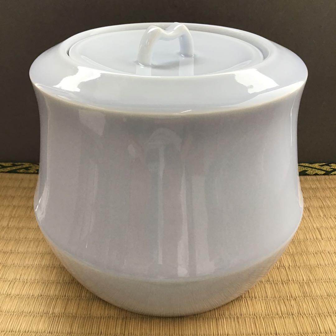 茶道具　天晴釉水指　素山窯　長江惣吉(曜変天目で有名作家)栞　共箱　S178MS