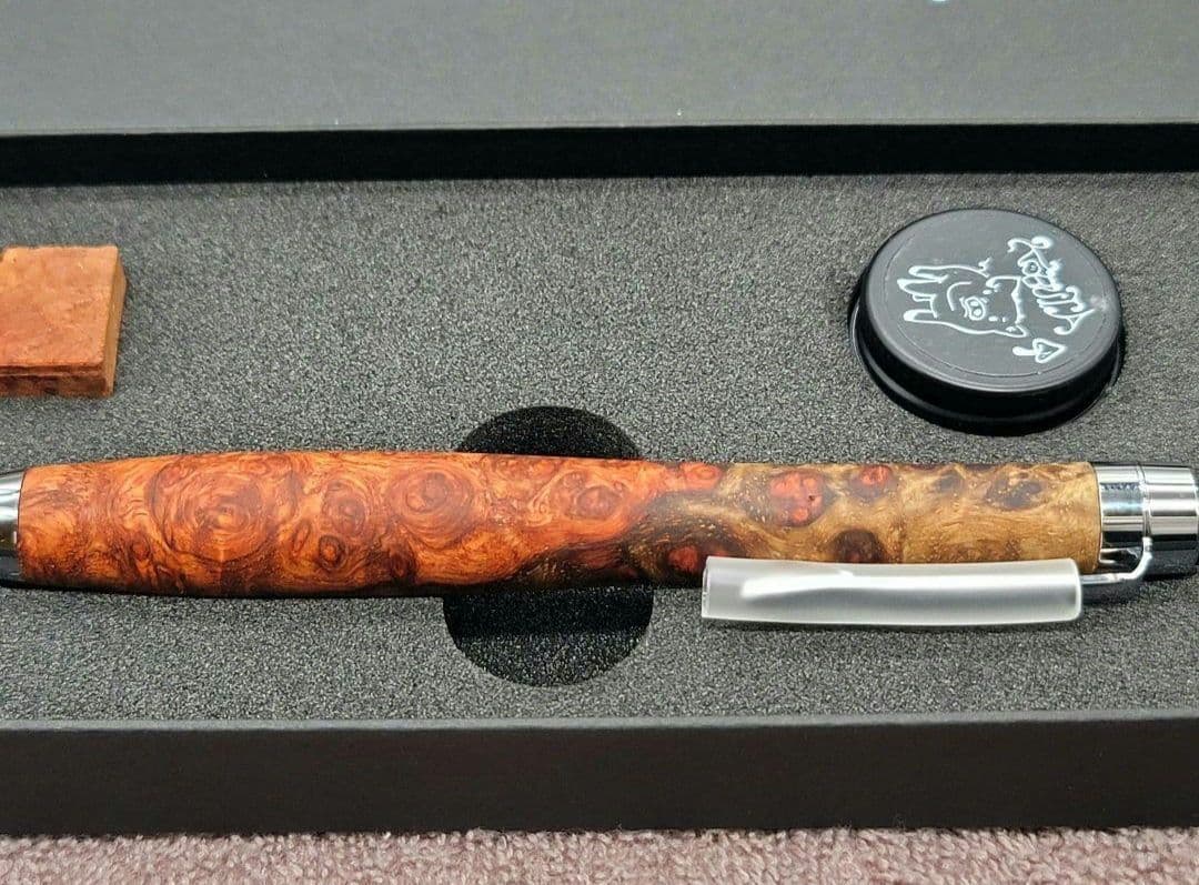 美品 極上花梨瘤紅白　シャープペンシル0.5ミリ