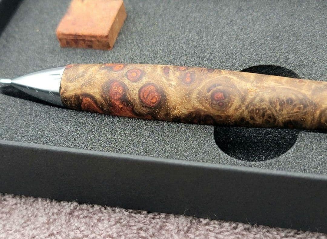 美品 極上花梨瘤紅白　シャープペンシル0.5ミリ