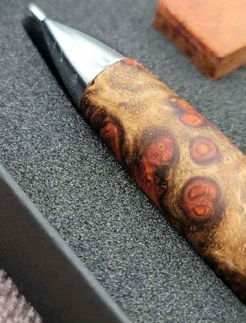 美品 極上花梨瘤紅白　シャープペンシル0.5ミリ