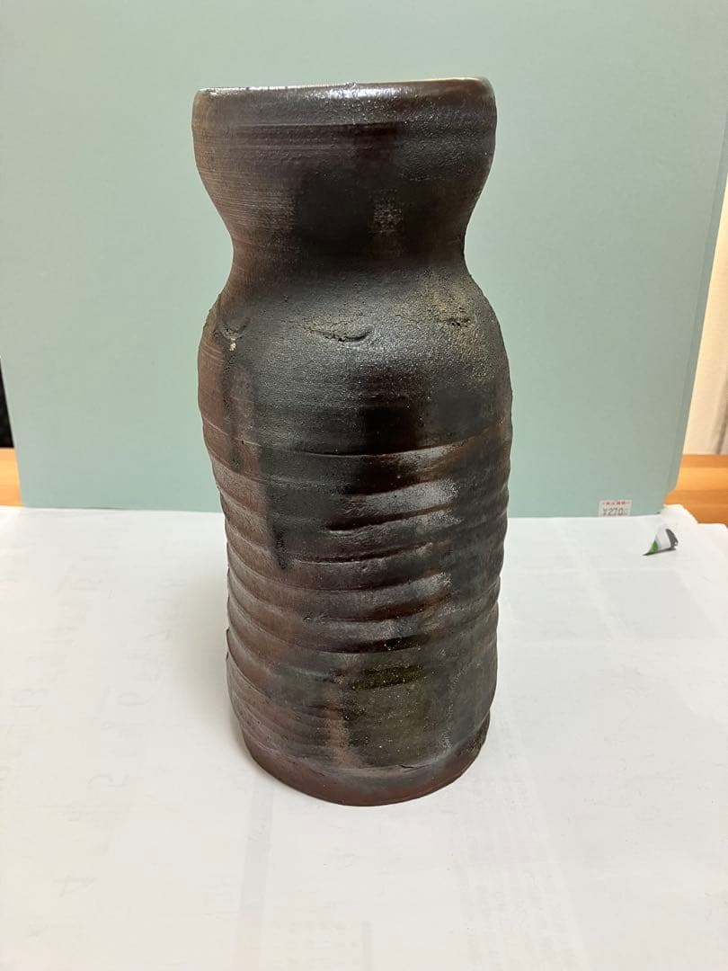 沖縄　琉球焼の名工【故】宮城勝臣作　壺　花器　やちむん　ヤチムン　（壺屋焼　希少