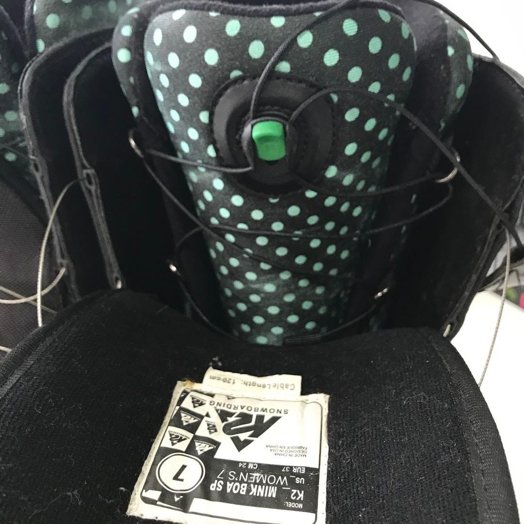 haha K2 女性用スノーボードブーツ ブラック/ポルカドット　24cm