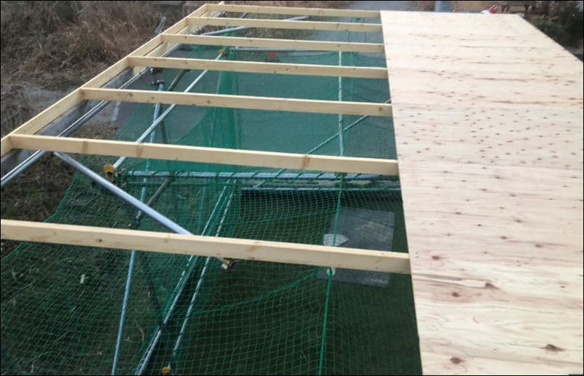 屋根付き18m可動式バッティングゲージ