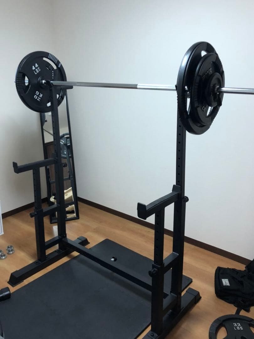 【4点セット】バーベル/ダンベルセット（計140kg）・ラック・ベンチ・マット