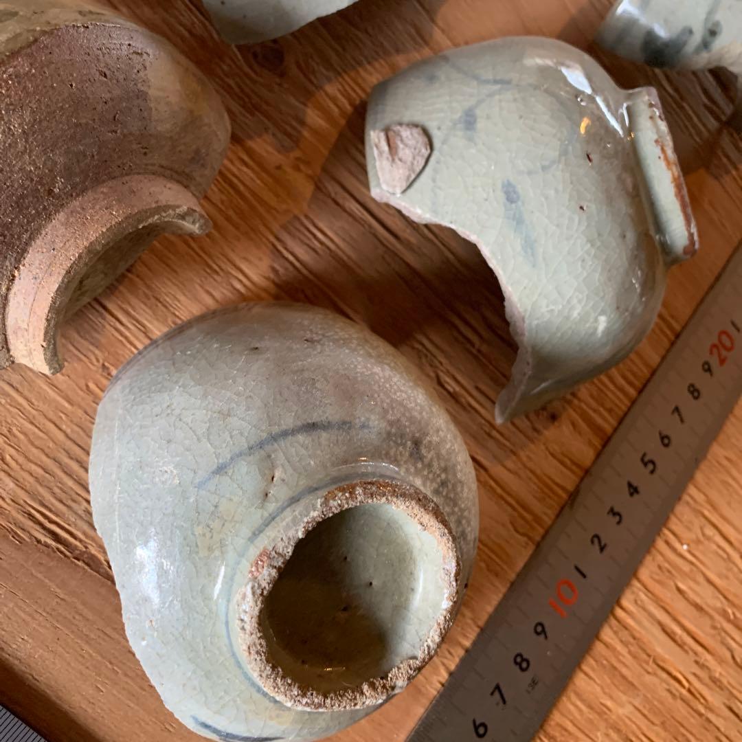 陶片　古唐津　唐津焼　古道具　金継ぎ　呼び継ぎ　模様